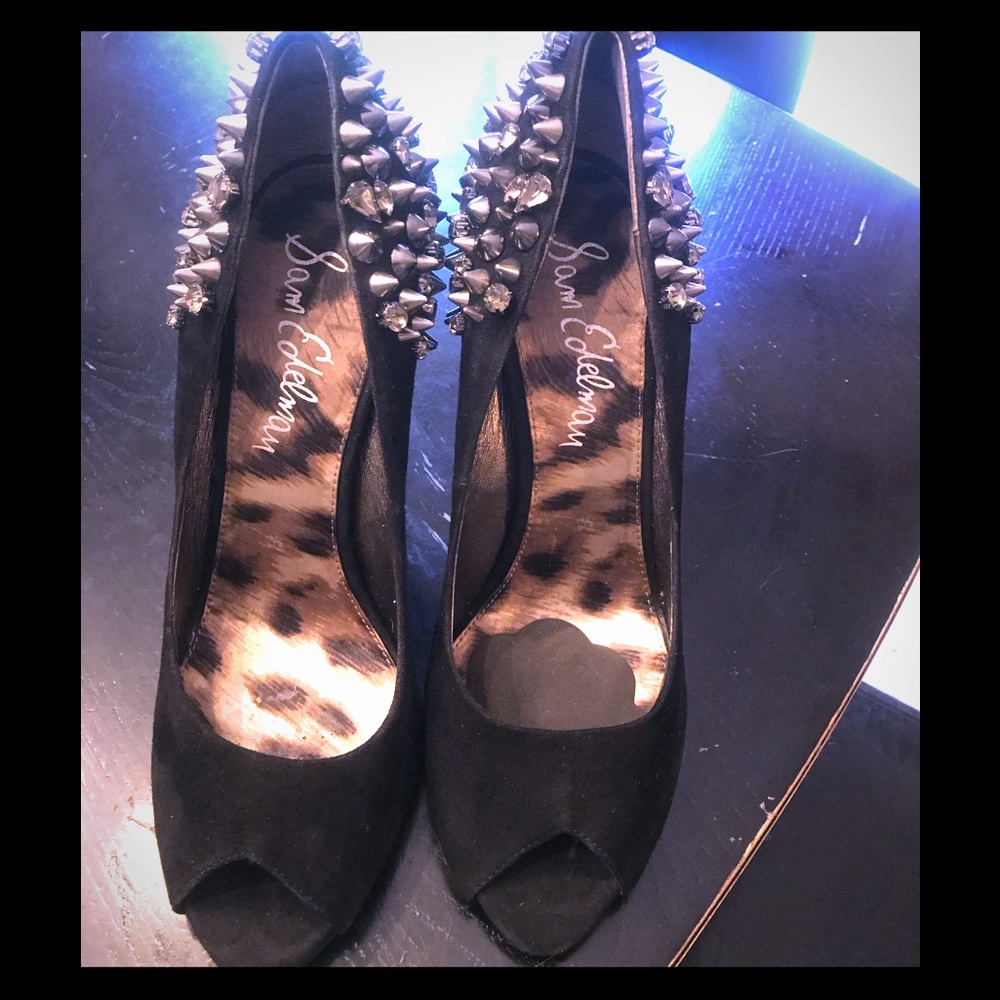 Size 10 Sam Edelman Embellished Black Shoe